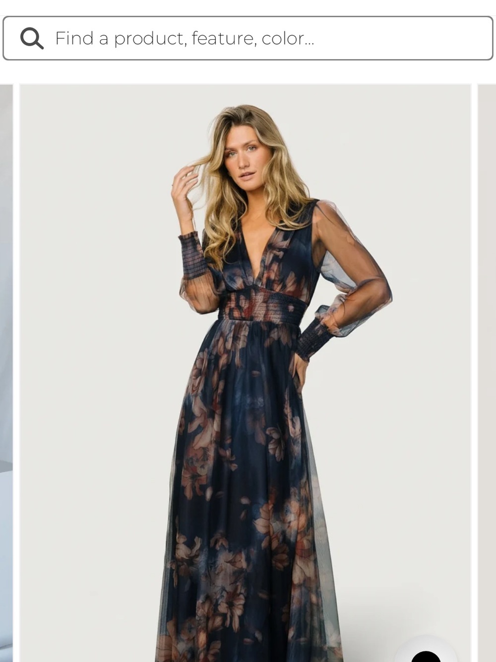 Baltic Born Navy Floral Sheer Maxi Dress